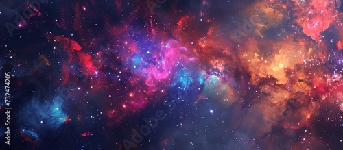 A mesmerizing artwork resembling a bustling star-filled galaxy.