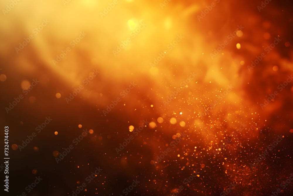Abstract Golden Sparkle Background with Warm Bokeh Light Effect