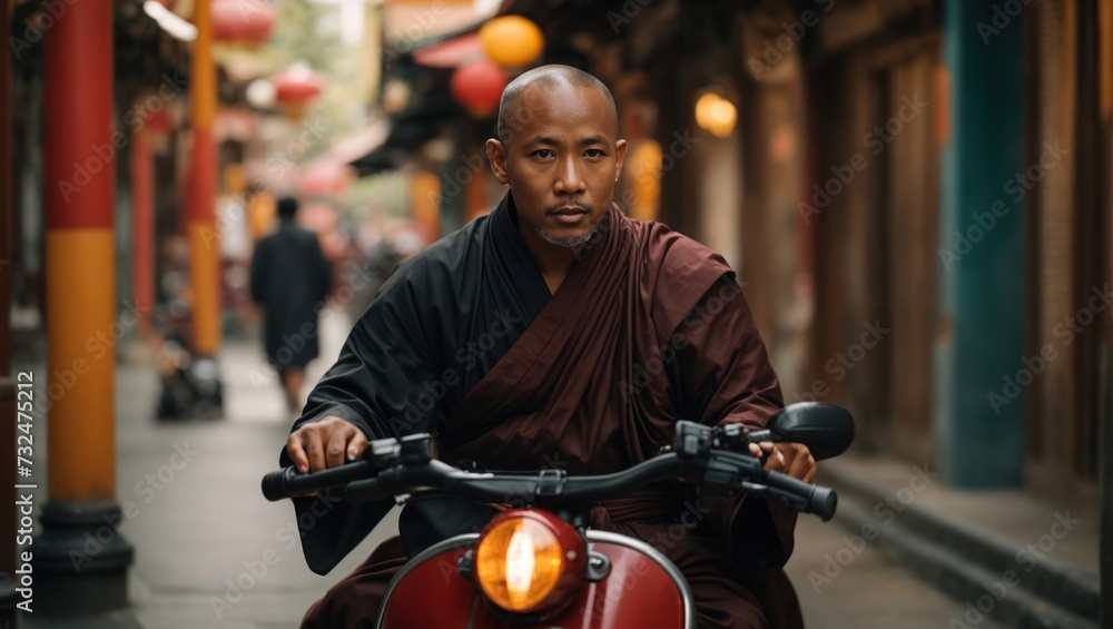 monk on a motorcycle