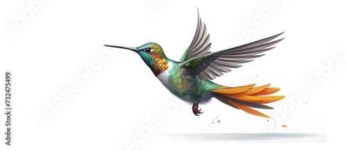 exotic hummingbird hand drawn vector illustration © Aulia