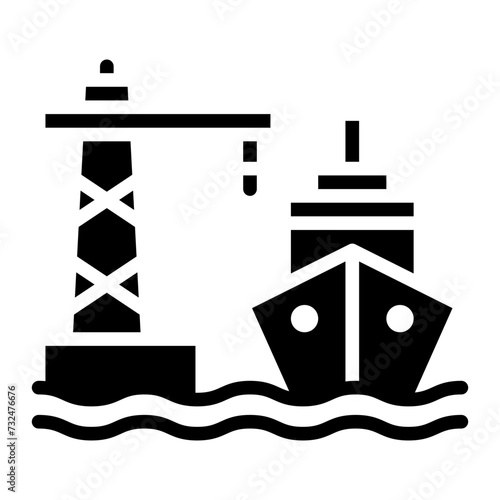 Port icon vector image. Can be used for Supply Chain.
