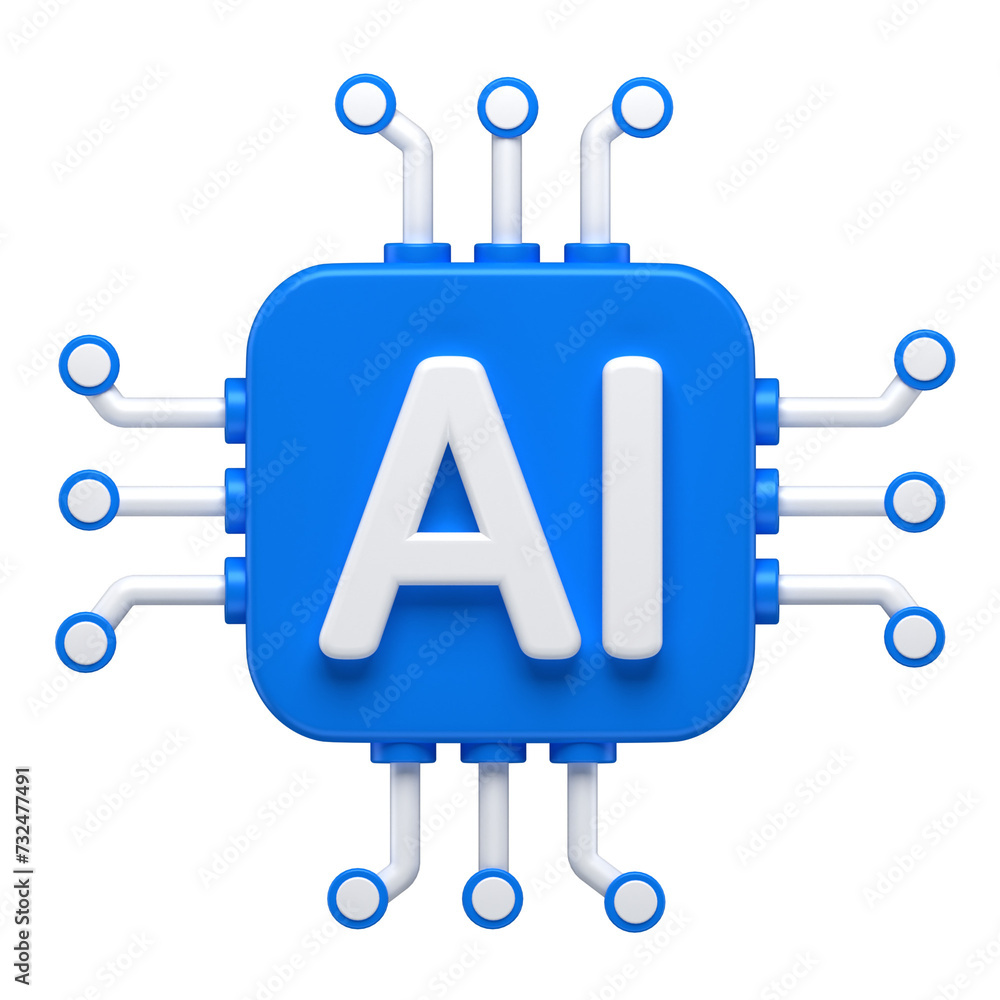 3D Icon of an ai chip 3D Icon of an ai chip