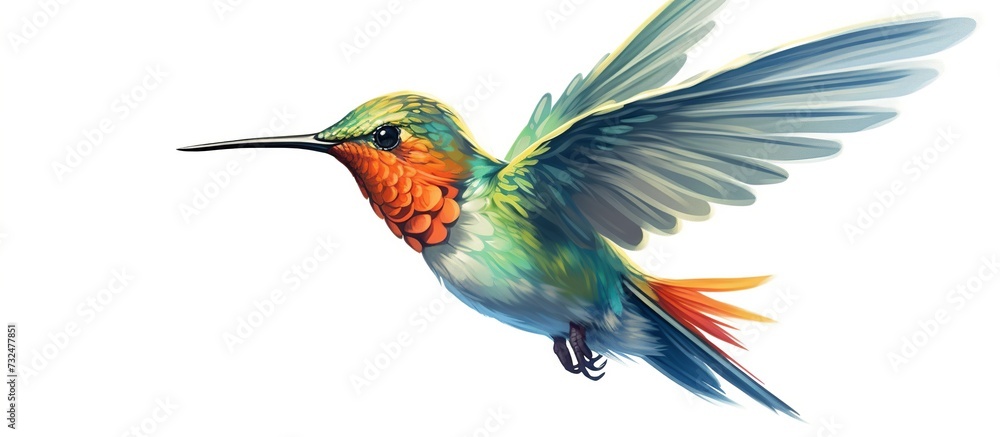 Obraz premium exotic hummingbird hand drawn vector illustration