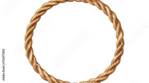 Rope circle frame border isolated transparent