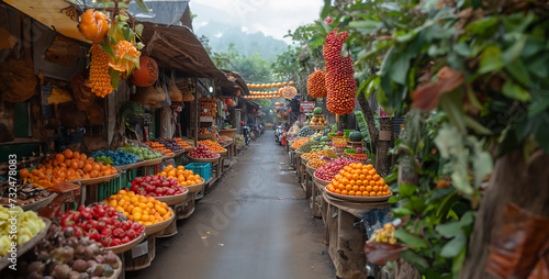 fruit market, fruits and vegetables on market stall, fruits and vegetables