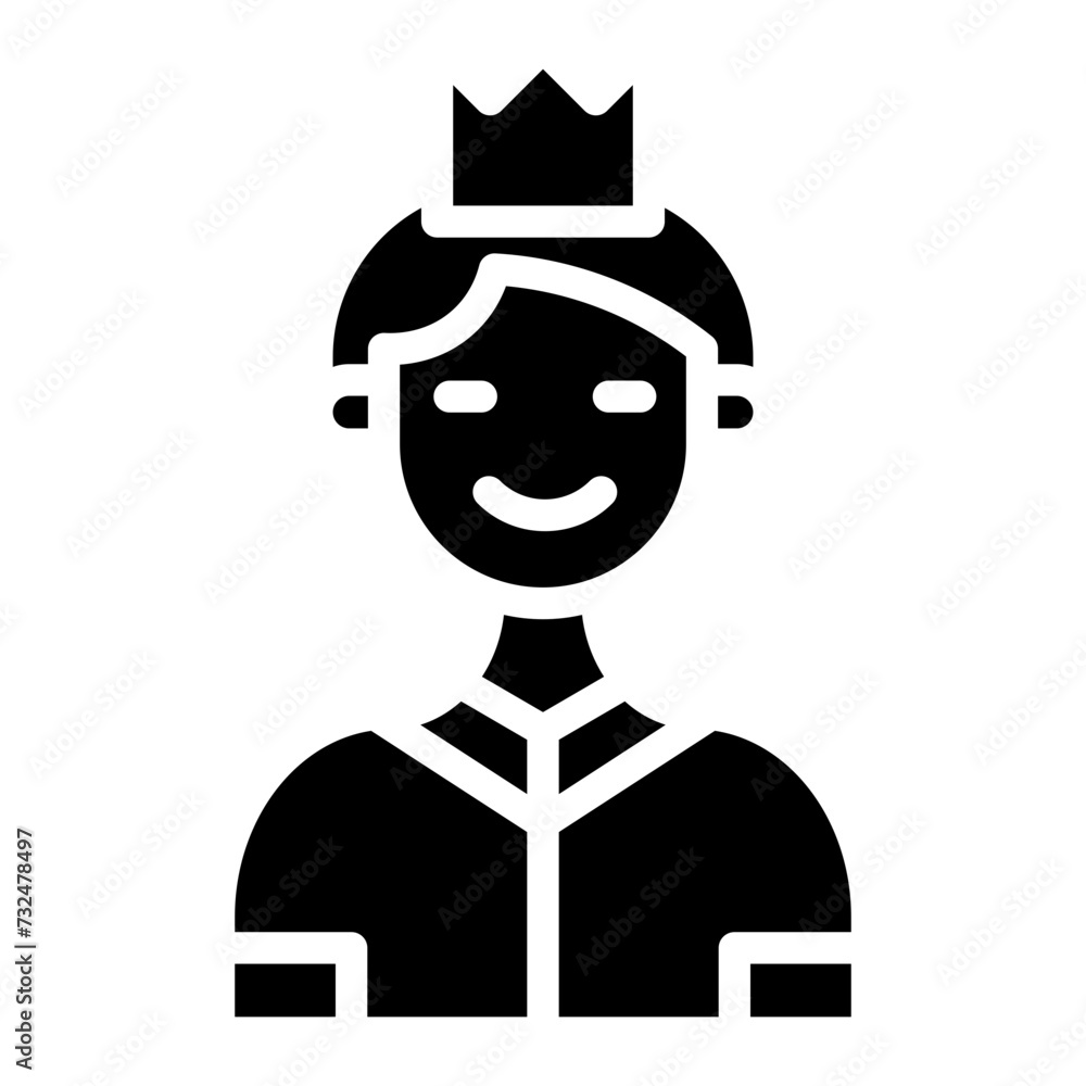 Prince icon vector image. Can be used for Fairytale.