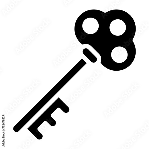 Key icon vector image. Can be used for Fairytale.