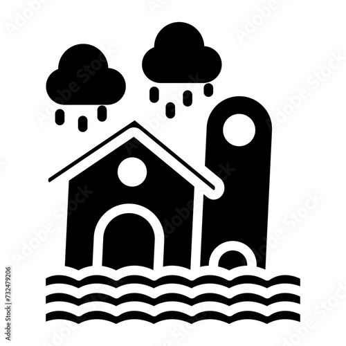 Flood icon vector image. Can be used for Global Warming.