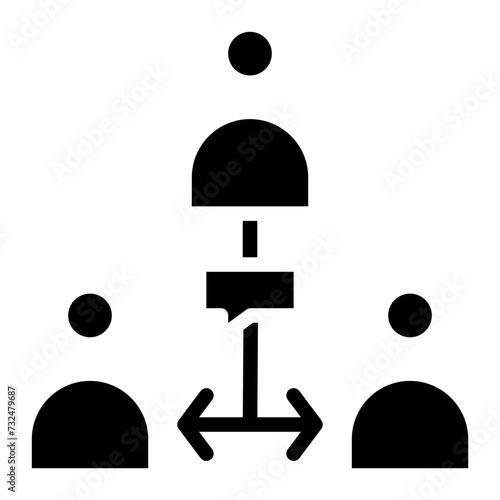 Delegating Task icon vector image. Can be used for Crisis Mangement.