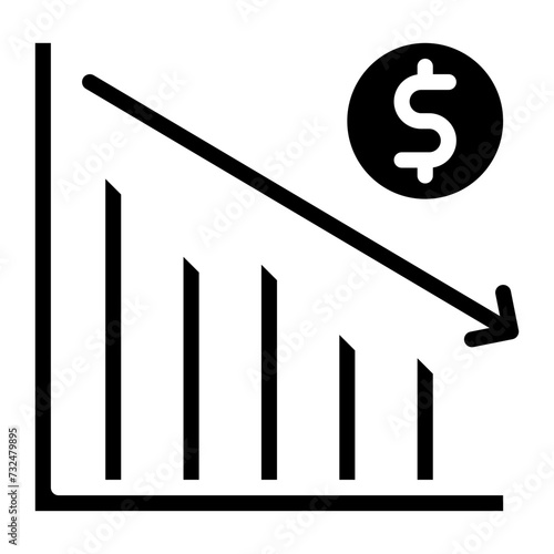 Money Lost icon vector image. Can be used for Crisis Mangement.