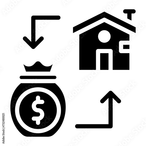 Refinancing icon vector image. Can be used for Crisis Mangement.