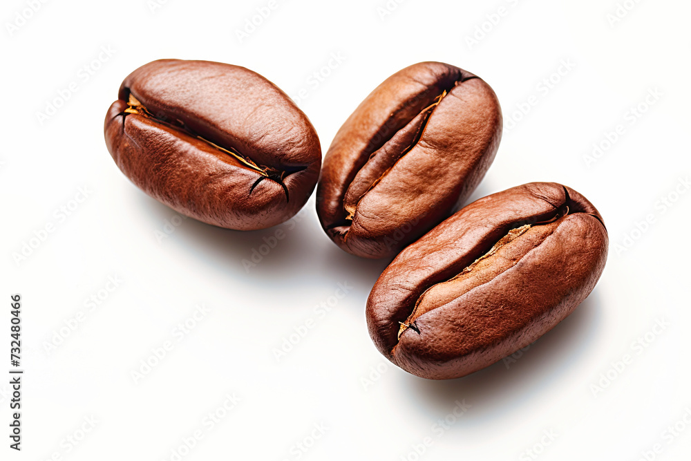 coffee beans on a white background close-up coffee beans on a white background close-up