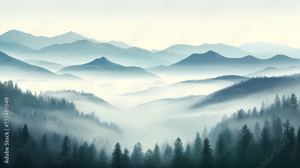 Obraz premium Majestic mountains, panoramic peaks PPT background