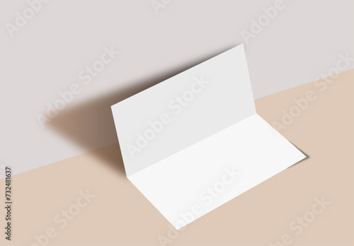 DL Bi-Fold or Half-Fold Brochure MockUp Template.