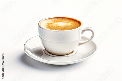 White coffee cup on white background