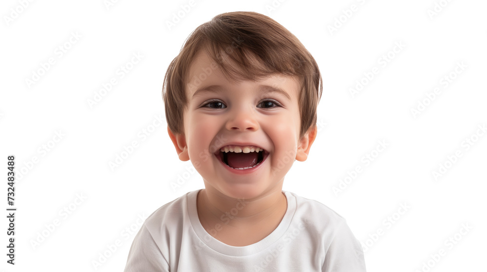 Funny small child in white t-shirt isolated on transparent background Funny small child in white t-shirt isolated on transparent background