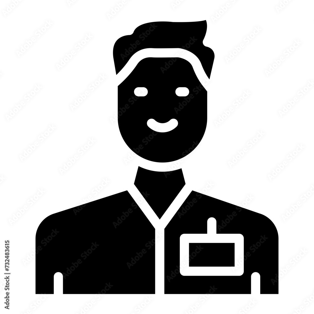 Social Worker Man icon vector image. Can be used for Home Services. Social Worker Man icon vector image. Can be used for Home Services.