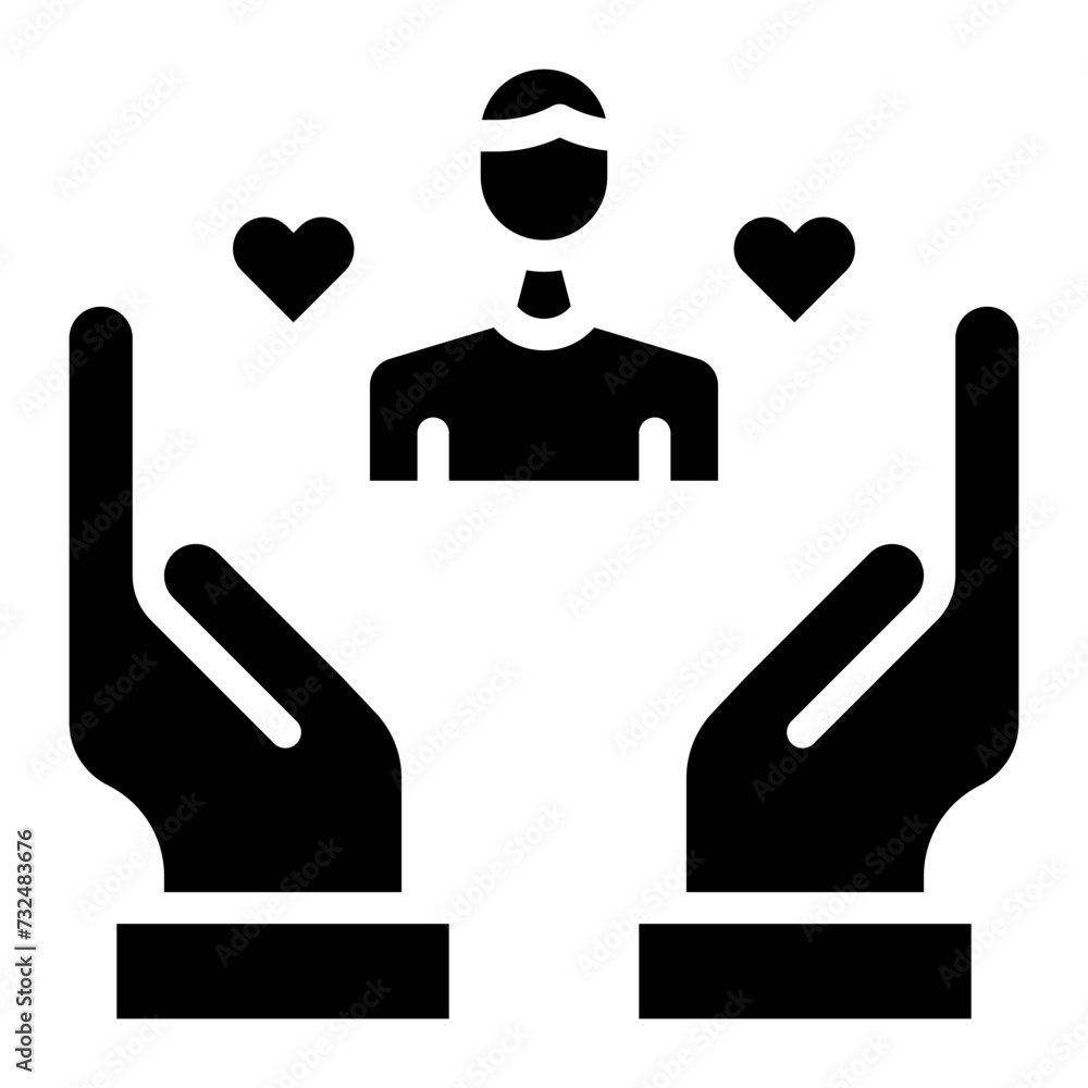 Volunteer Caregiver icon vector image. Can be used for Home Services. Volunteer Caregiver icon vector image. Can be used for Home Services.