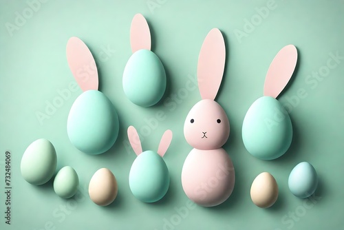 easter bunny with eggs © adobe