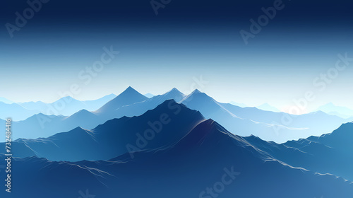 Majestic mountains, panoramic peaks PPT background © ma