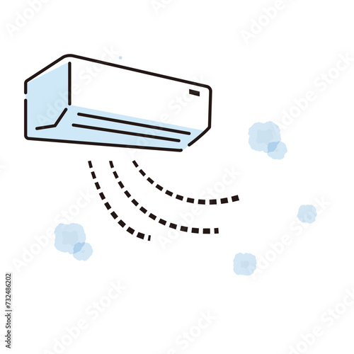 冷風が出るエアコンのイラスト