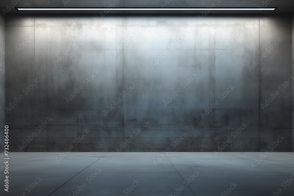 empty concrete underground wall background with back ceiling lights - obrazy, fototapety, plakaty 