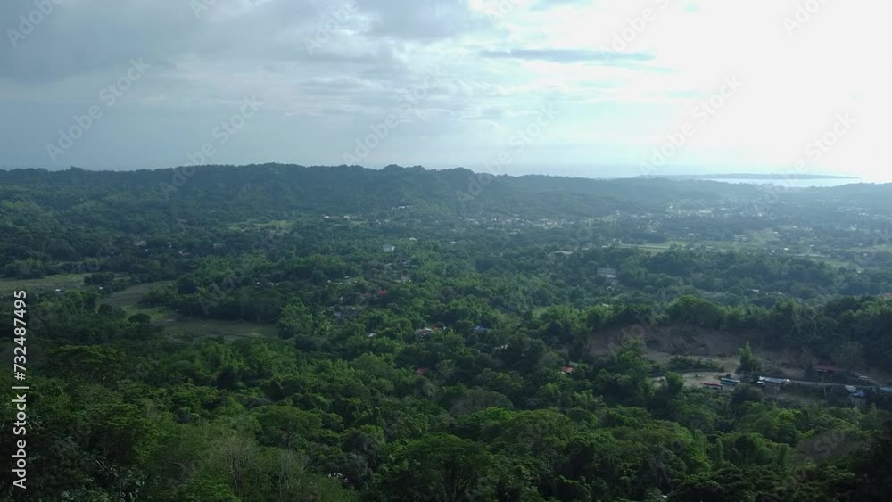 Drone view over forested landscapes during daytime Drone view over forested landscapes during daytime