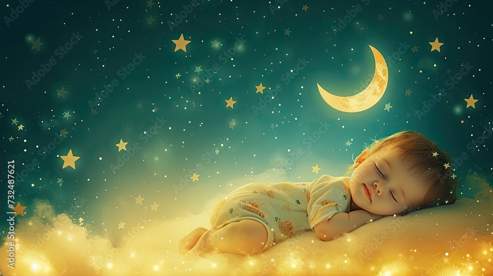 Greeting Card and Banner Design for Baby Sleeping Day Background Greeting Card and Banner Design for Baby Sleeping Day Background