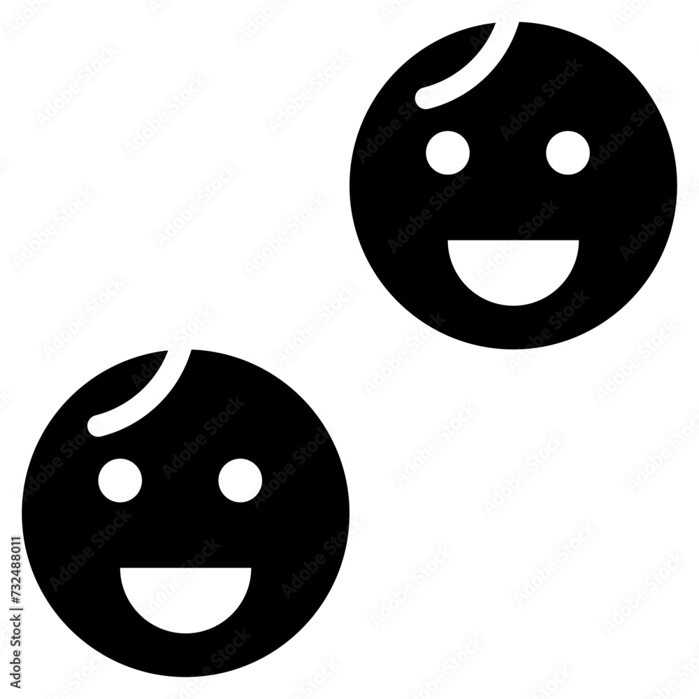 Fototapeta premium Happy Faces icon vector image. Can be used for Daycare.
