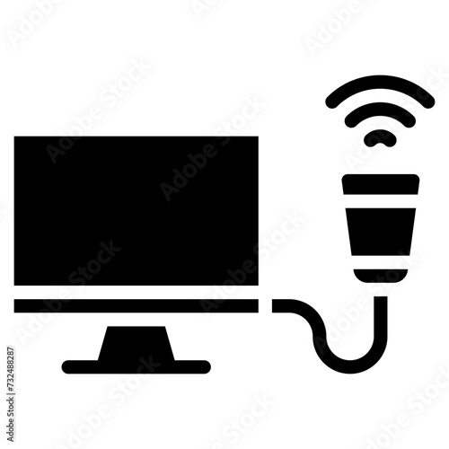 Cardiac Ultrasound icon vector image. Can be used for Cardiology.
