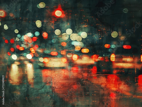Abstract image of night traffic in the city.