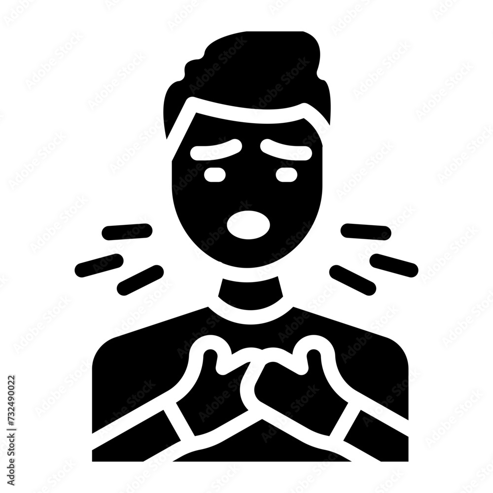 Breathing Difficulty icon vector image. Can be used for Tuberculosis.