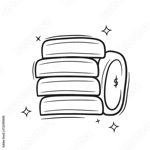 Vector illustration of a stack of coins