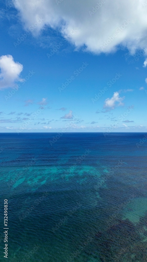 Scenic view of turquoise sea on a sunny day
