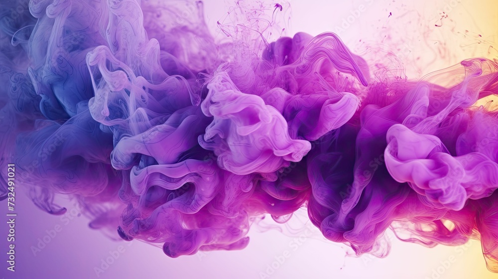 AI generated illustration of a purple smoke on a vibrant background