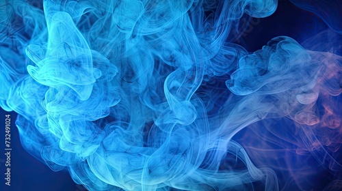 AI generated illustration of blue smoke on a vibrant blue background