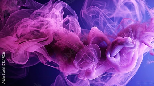 AI generated illustration of a purple smoke on a vibrant background