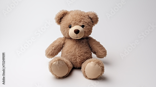 Teddy bear isolated on white background. 3D rendering and illustration.