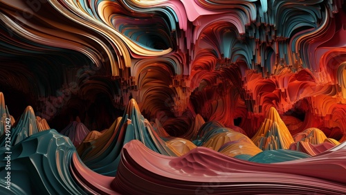 AI generated illustration of a vibrant and swirling array of colors, creating a stimulating display