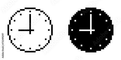 pixel art clock icon set