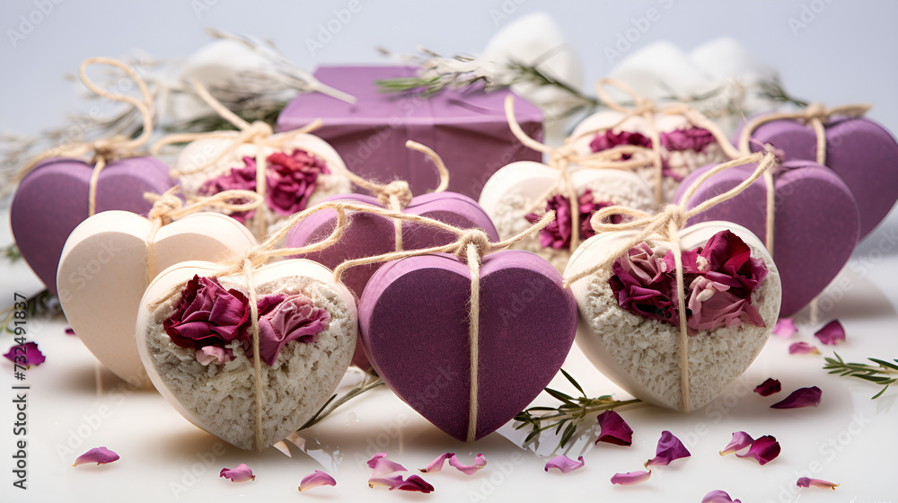 purple heart with flowers and gifts purple heart with flowers and gifts