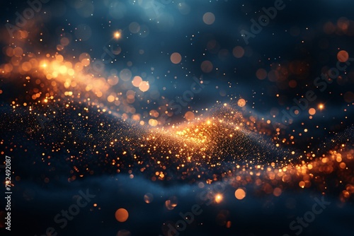 Glowing Galaxy: A Stellar Splash of Light Generative AI photo