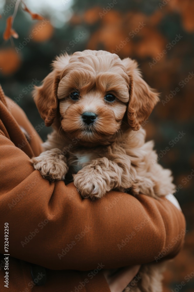 AI generated illustration of An adorable small brown pup with beautiful eyes AI generated illustration of An adorable small brown pup with beautiful eyes