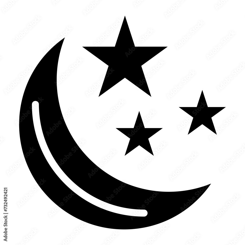 Crescent and Star icon vector image. Can be used for Islamic New Year. Crescent and Star icon vector image. Can be used for Islamic New Year.