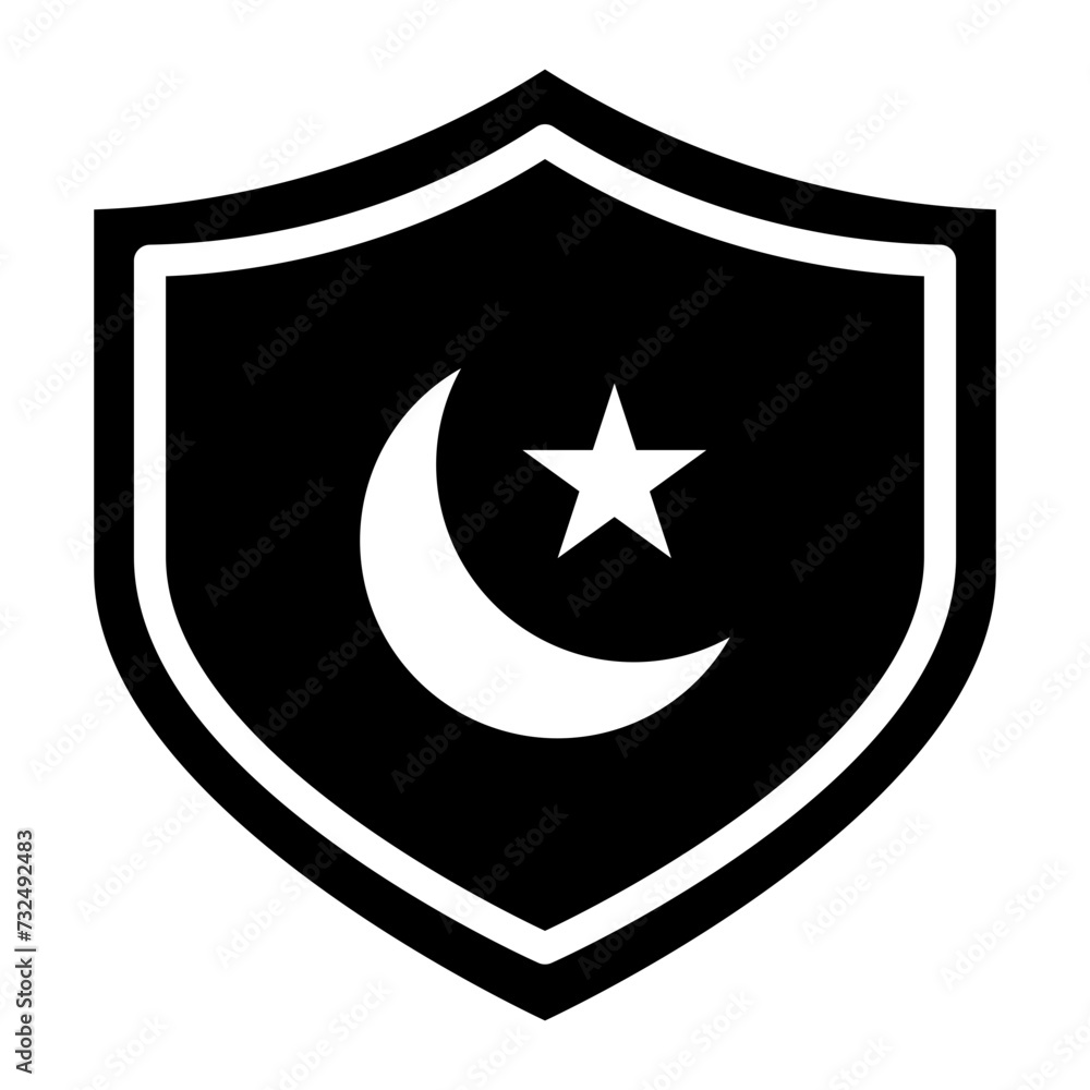 Islamic Shield icon vector image. Can be used for Islamic New Year. Islamic Shield icon vector image. Can be used for Islamic New Year.