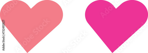 Two valentine day hearts, peach fuzz and burgundy red colours.