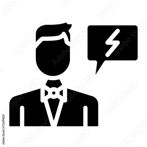 Activist Male icon vector image. Can be used for Protesting and Civil Disobedience.