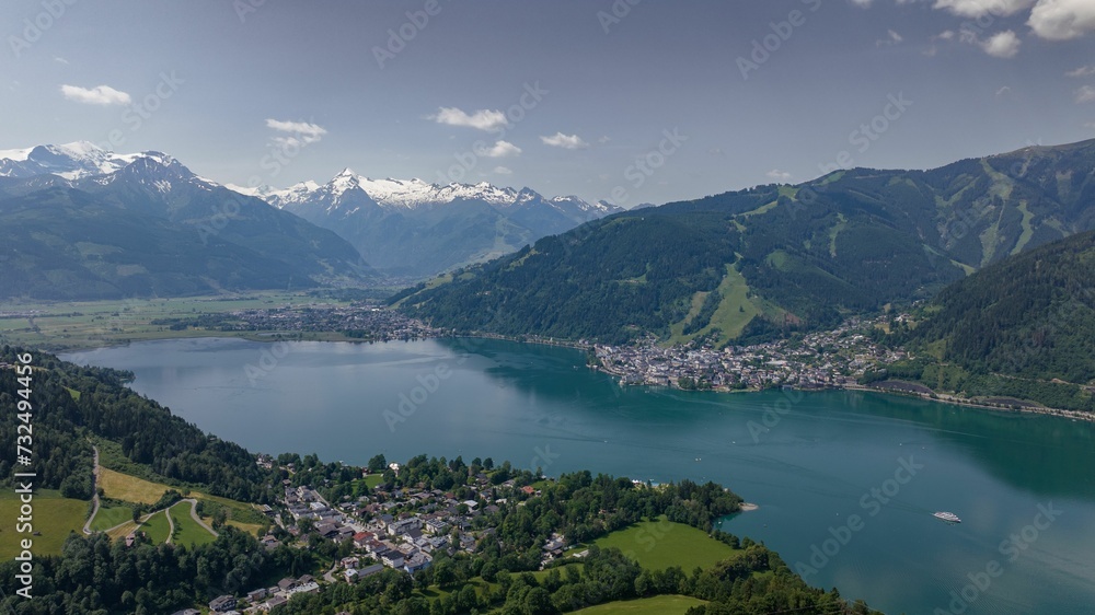 Scenic view of a rural village in green mountains of Kaprun, Austria Scenic view of a rural village in green mountains of Kaprun, Austria