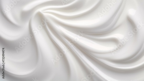 White cream texture for applying the face skin and body on background. white lotion for advertising Beauty skin care products. advertisement cream, milk, cheese, yogurt photo