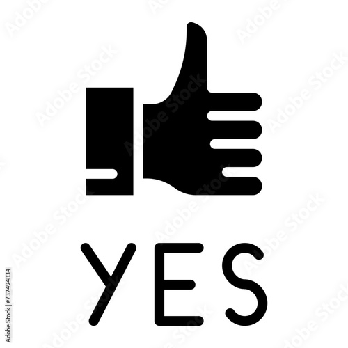 Yes icon vector image. Can be used for Protesting and Civil Disobedience.